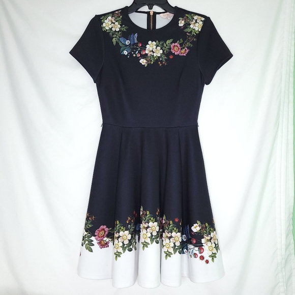 TED BAKER Chestna Oracle Skater Dress Size 2 (US 4-6) - Picture 1 of 16